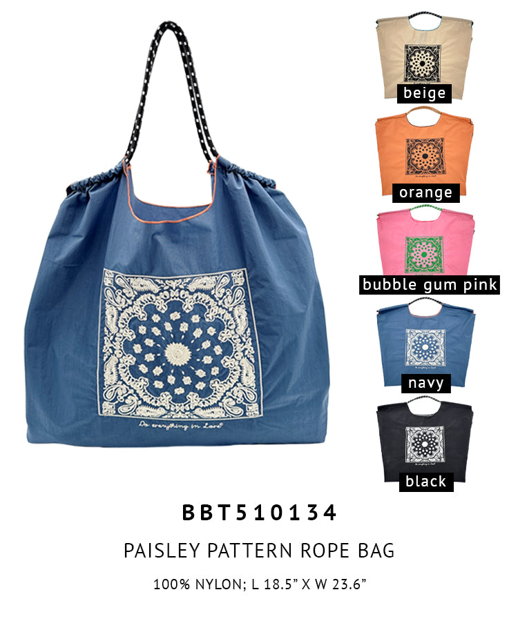 Paisley Pattern Rope Bag