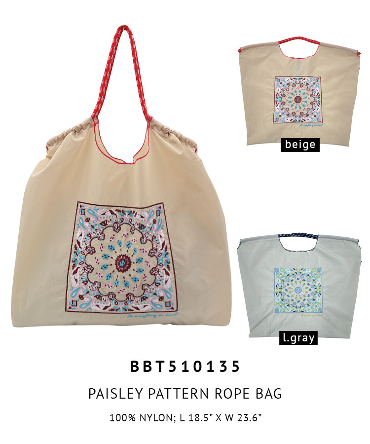 Paisley Pattern Rope Bag