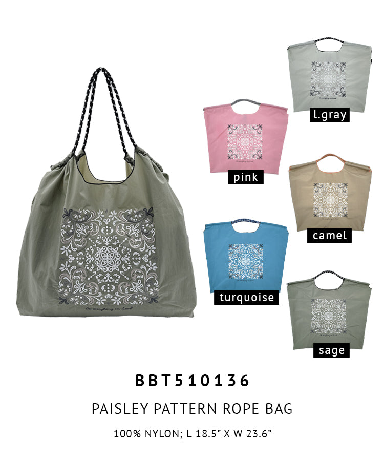 Paisley Pattern Rope Bag