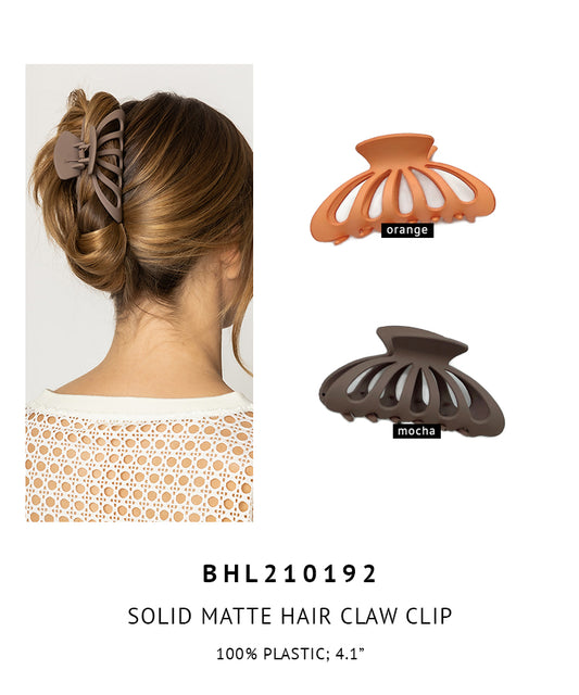 Solid Matte Hair Claw Clip