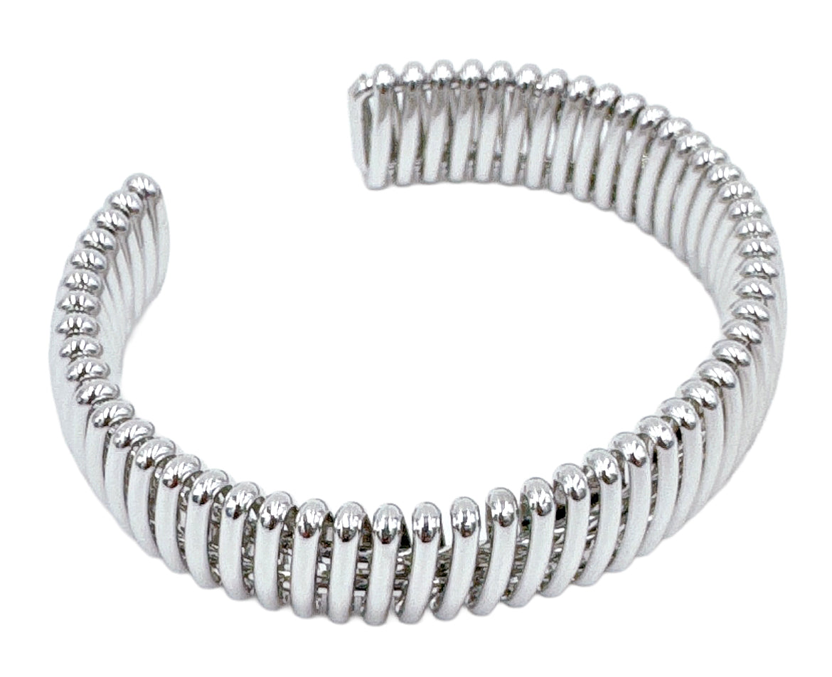 14K Gold/ White Gold Dipped Coil Tube Bracelet
