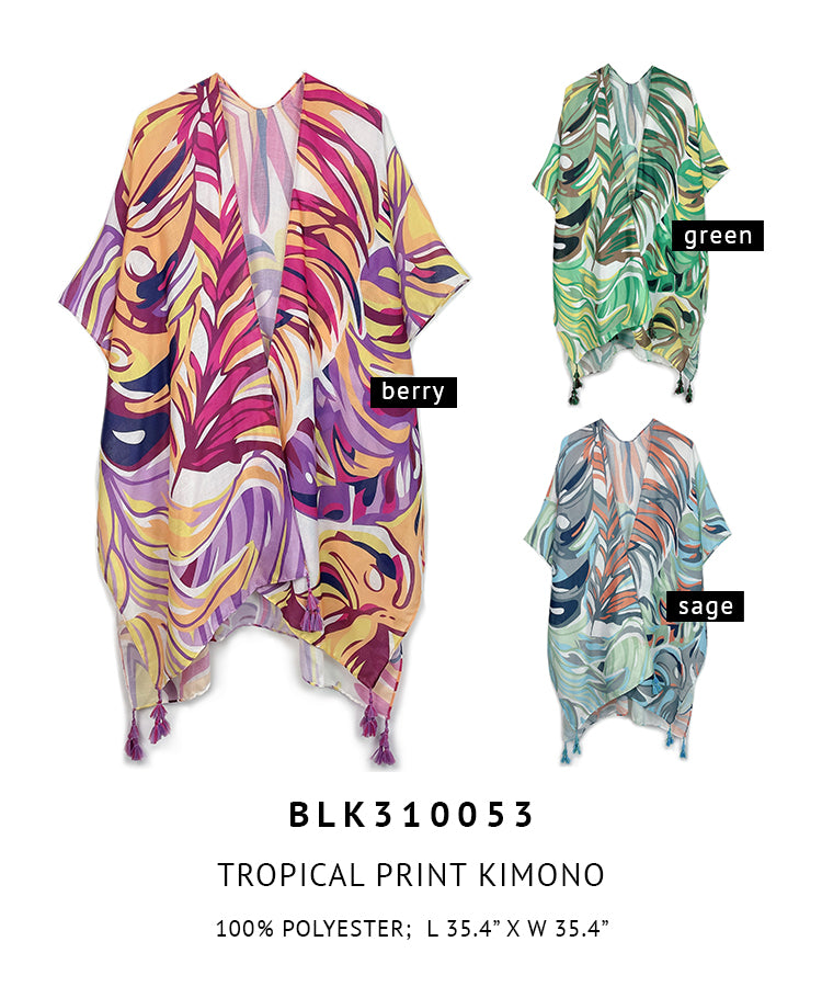 Tropical Print Kimono