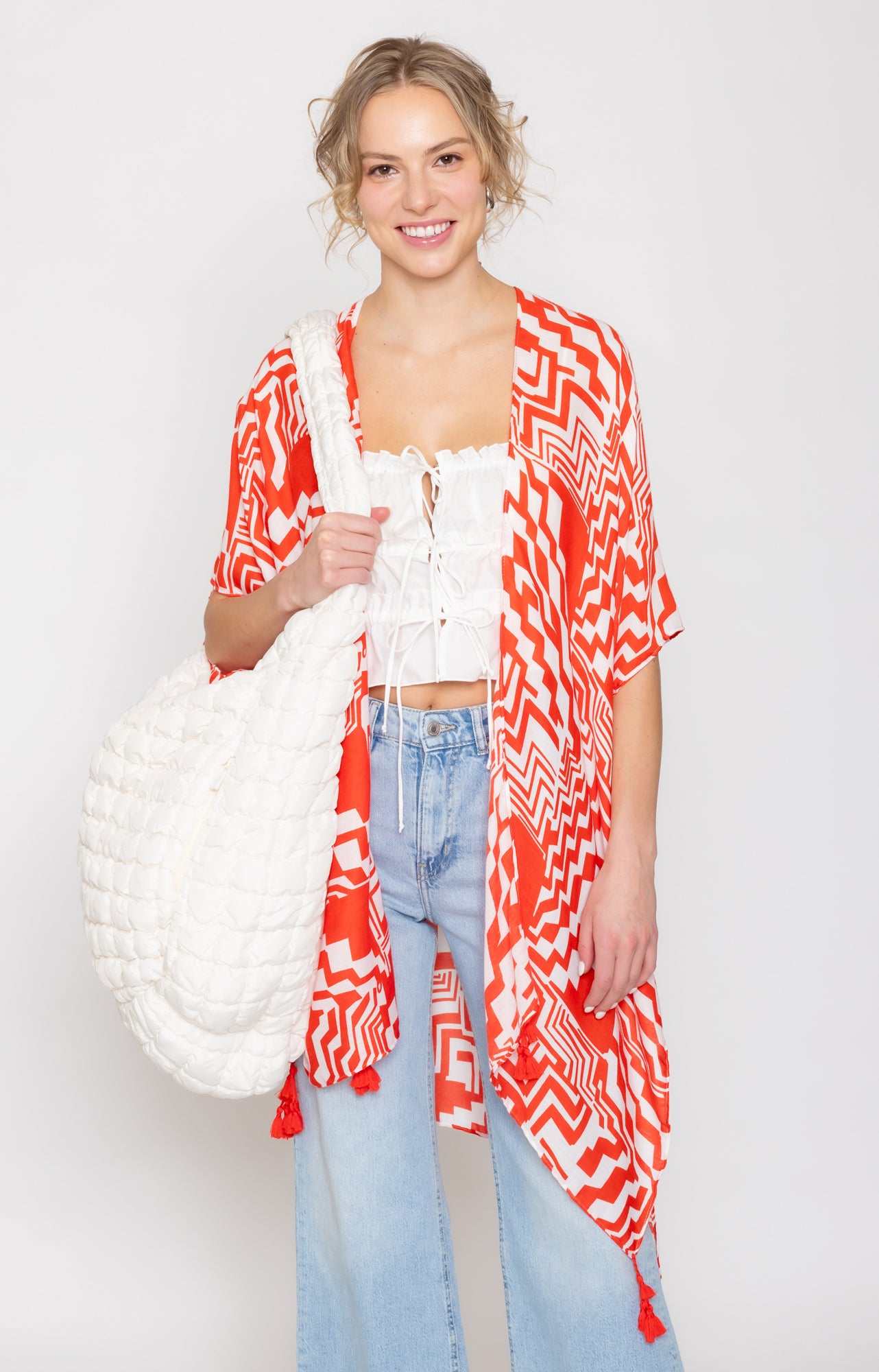 Geometric Print Kimono
