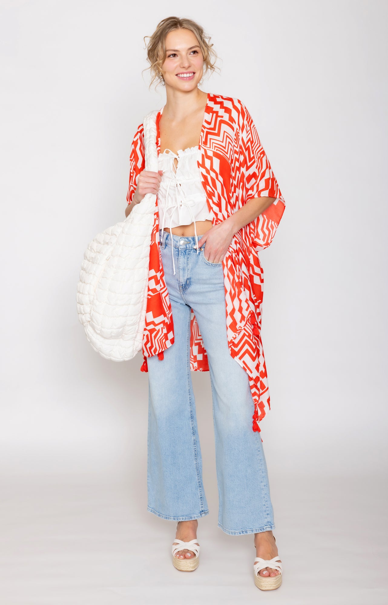 Geometric Print Kimono