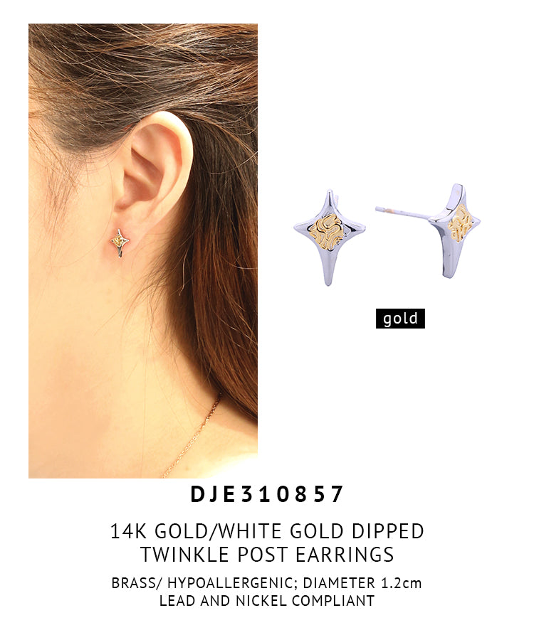 14K Gold Dipped Twinkle Post Earrings
