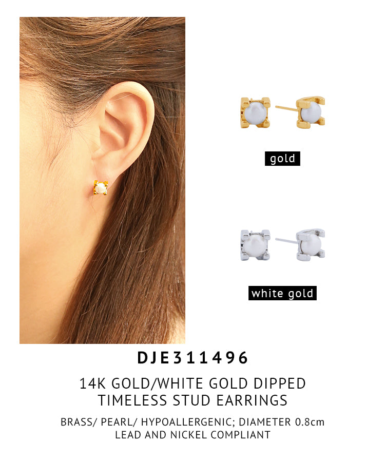14K Gold Dipped Timeless Stud Earrings