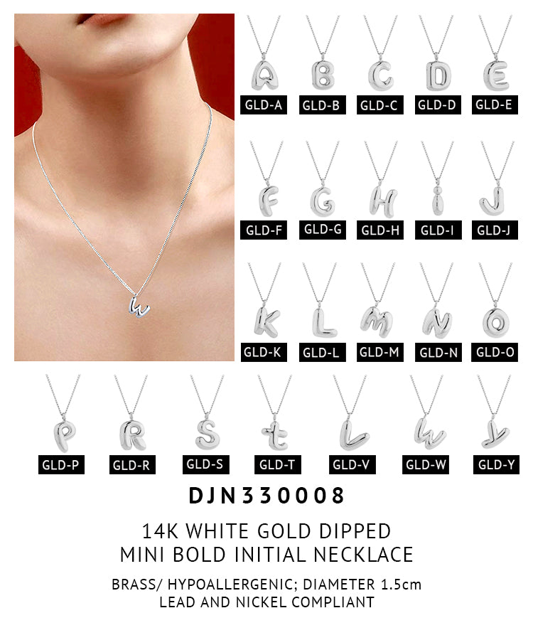 14K Gold Dipped Mini Bold Initial Necklace