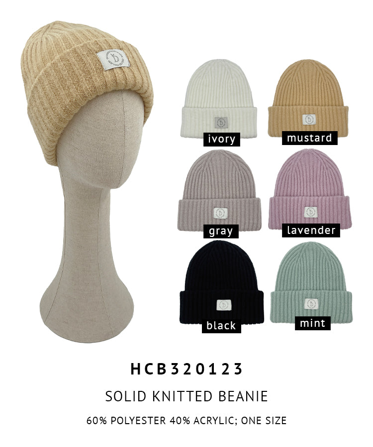 Solid Patch Beanie