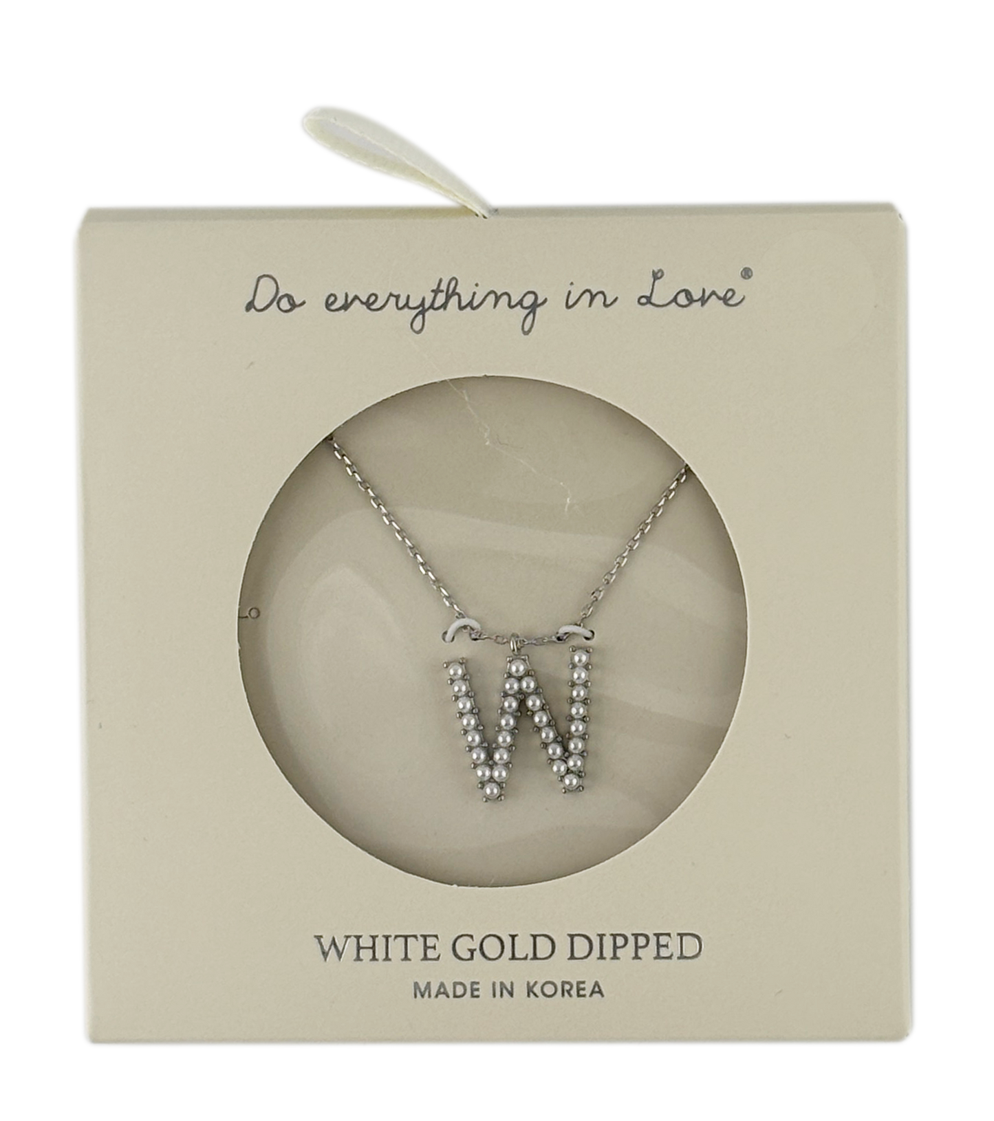 14K Gold Dipped Pearl initial Necklace