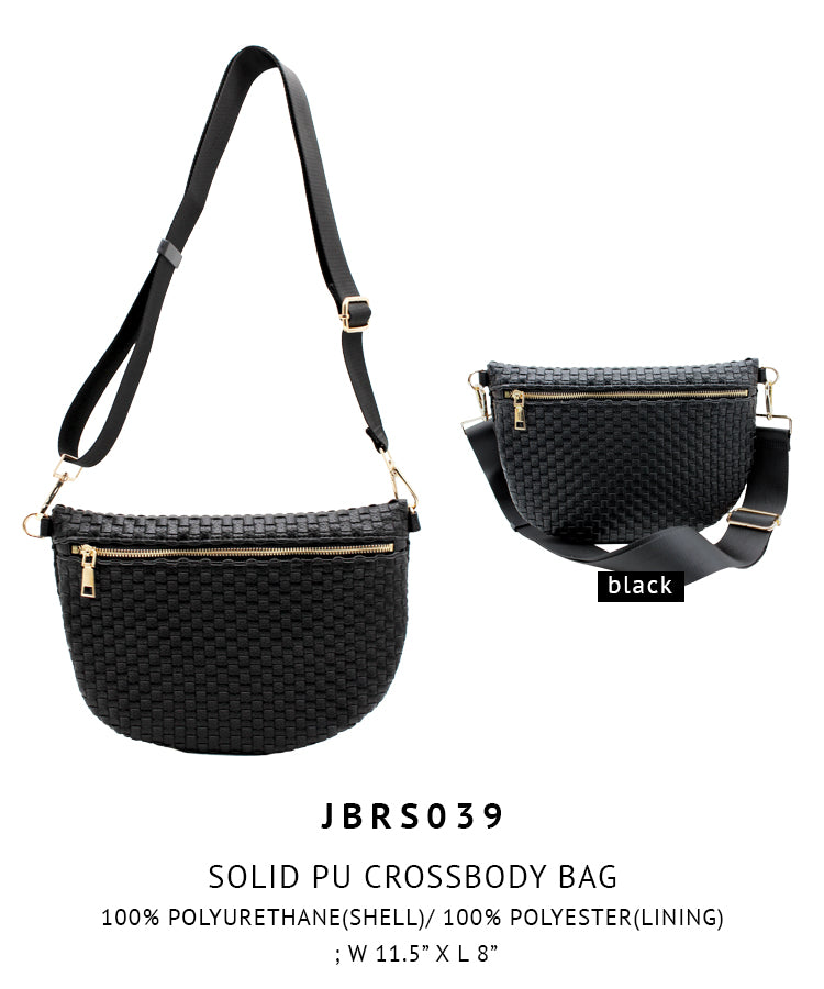 Solid PU Crossbody Bag