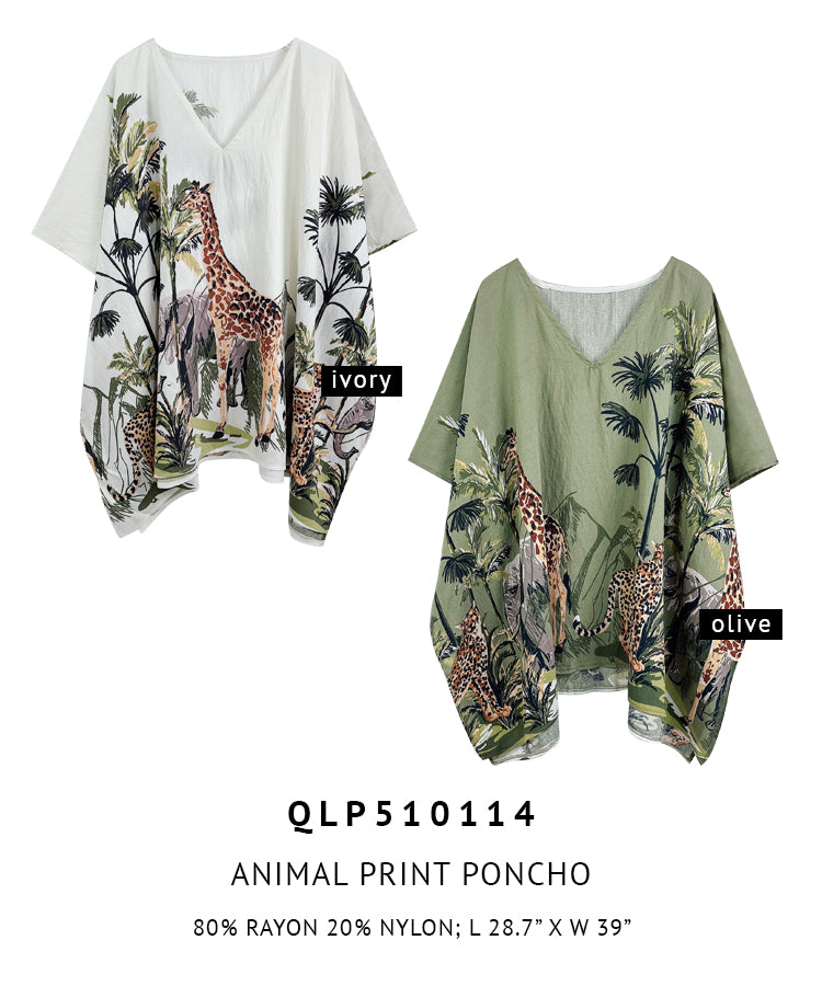 Animal Print Poncho