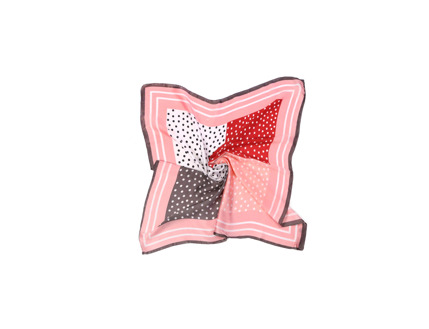 Polka-Dot Patchwork Silky Bandana