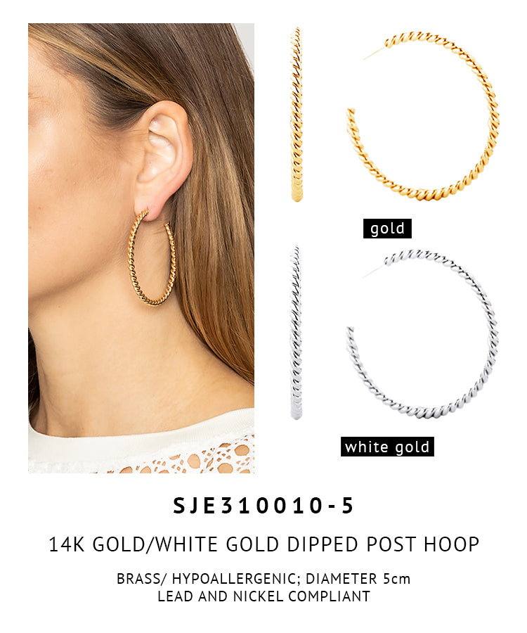 14K Gold Dipped Post Hoop