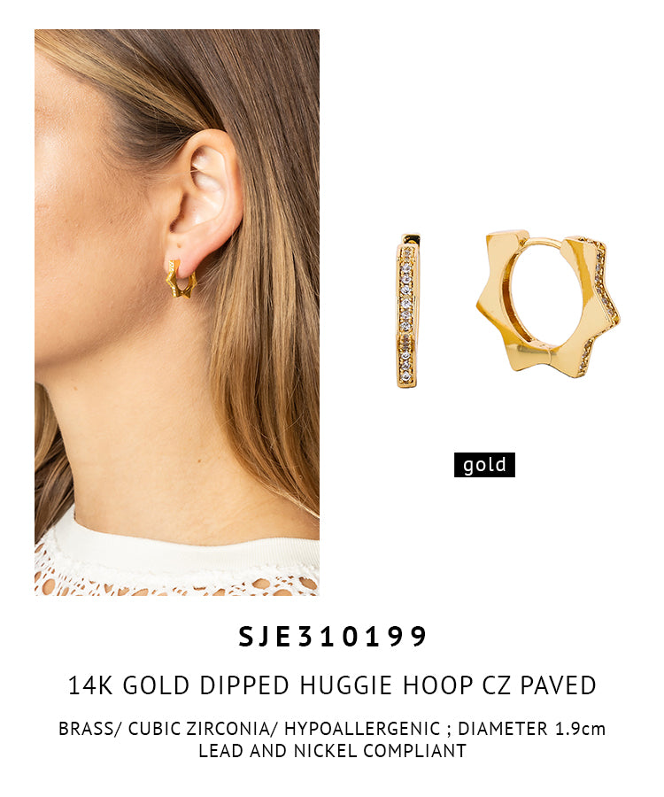 14K Gold Dipped Huggie Hoop Earrings