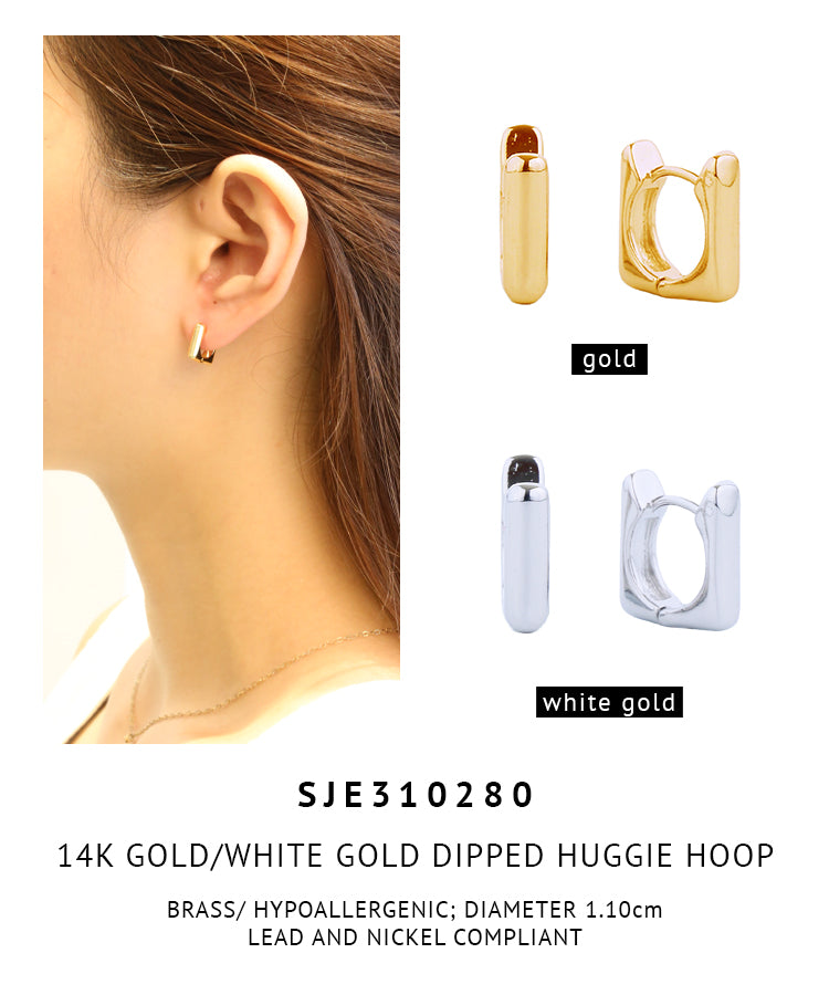 14K Gold Dipped Huggie Hoop Earrings