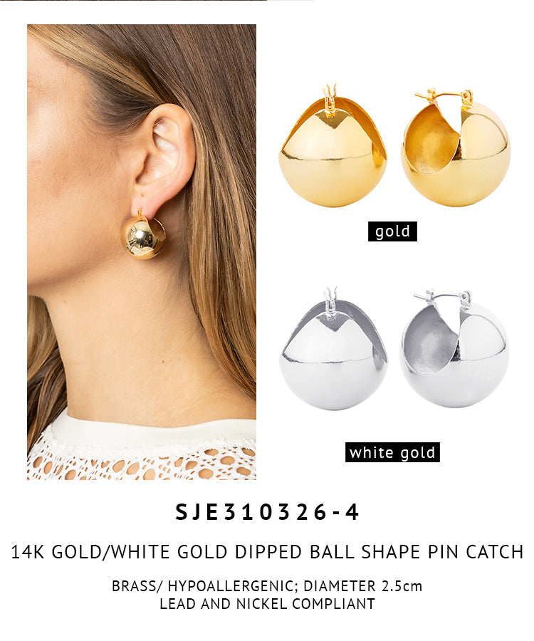 14K Gold Dipped Ball Shape Pin Catch