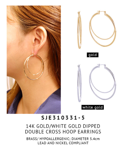 14K Gold Dipped Pincatch Hoop Earrings