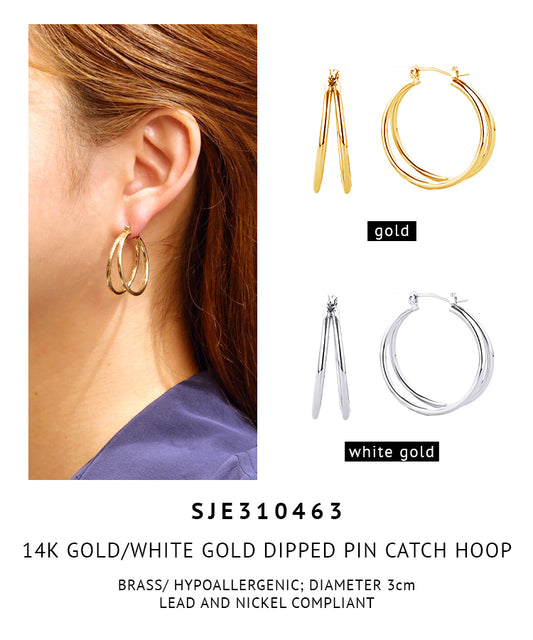 14K Gold Dipped Pincatch Earrings