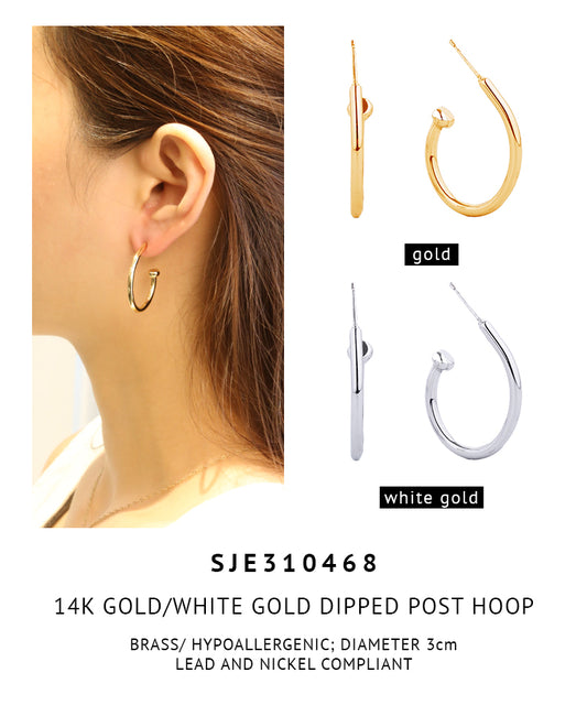 14K Gold Dipped Post Earrings