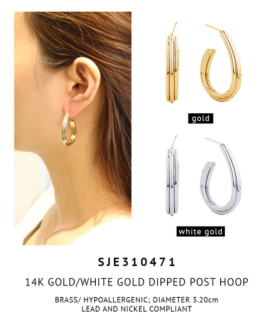 14K Gold Dipped Post Earrings