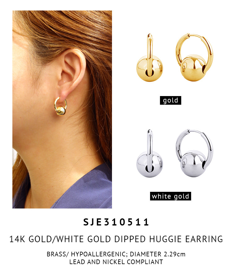 14K Gold Dipped Huggie Earrings
