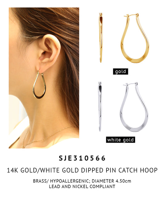 14K Gold Dipped Pearl Huggie Earrings
