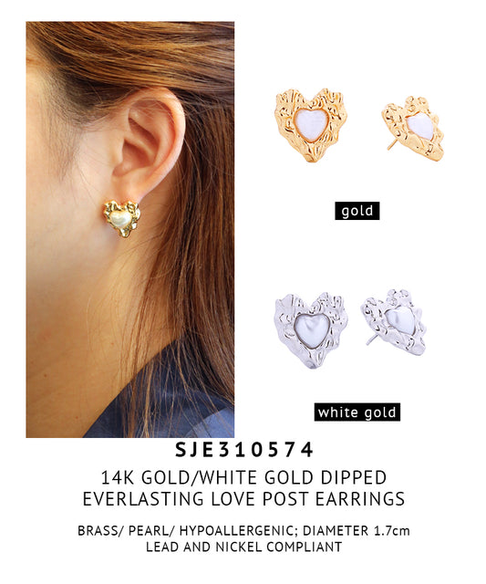 14K Gold Dipped Everlasting Love Post Earrings