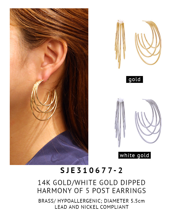 14K Gold Dipped Door Knocker Post Earrings