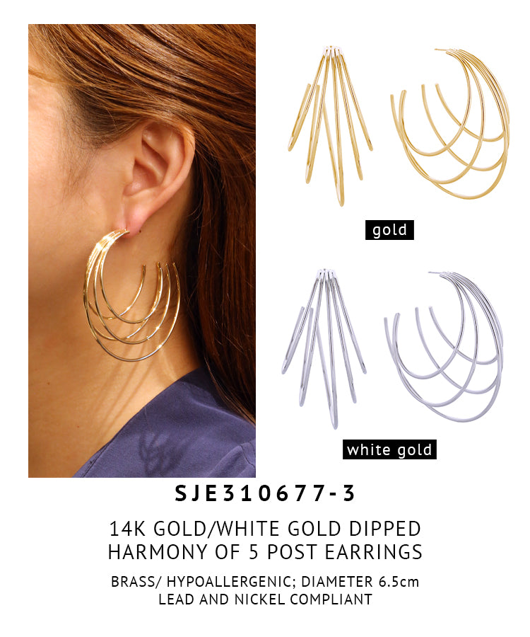 14K Gold Dipped Door Knocker Post Earrings