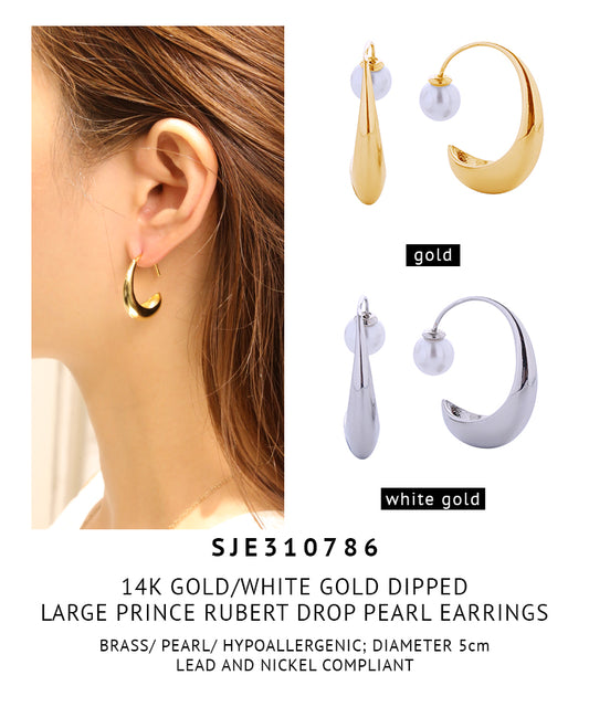 14K Gold Dipped Prince Rubert Drop Pearl Earrings