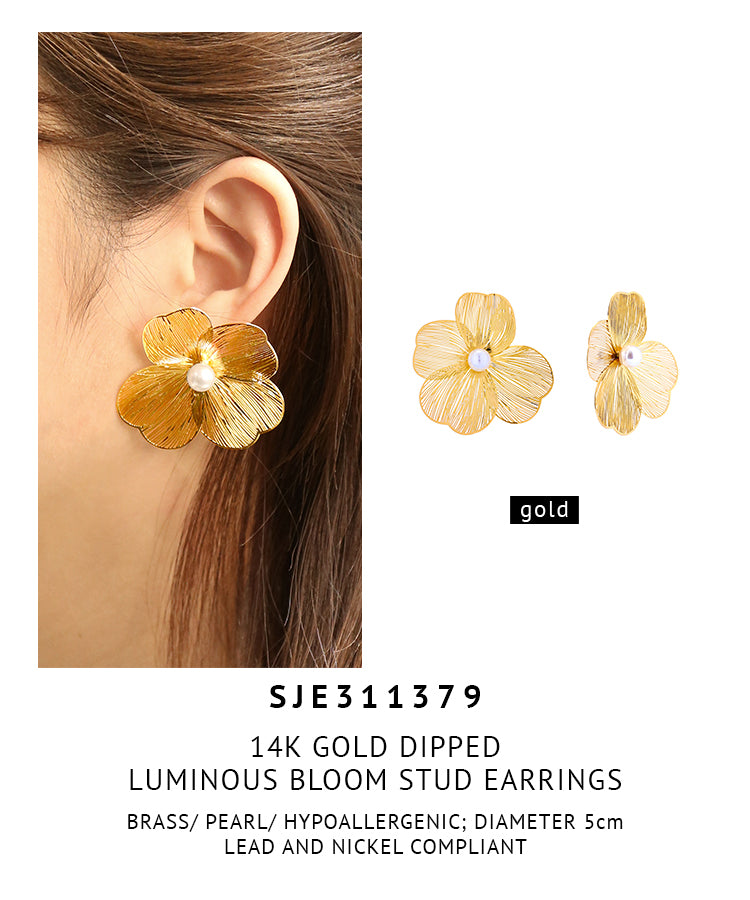 14K Gold Dipped Luminous Bloom Stud Earrings