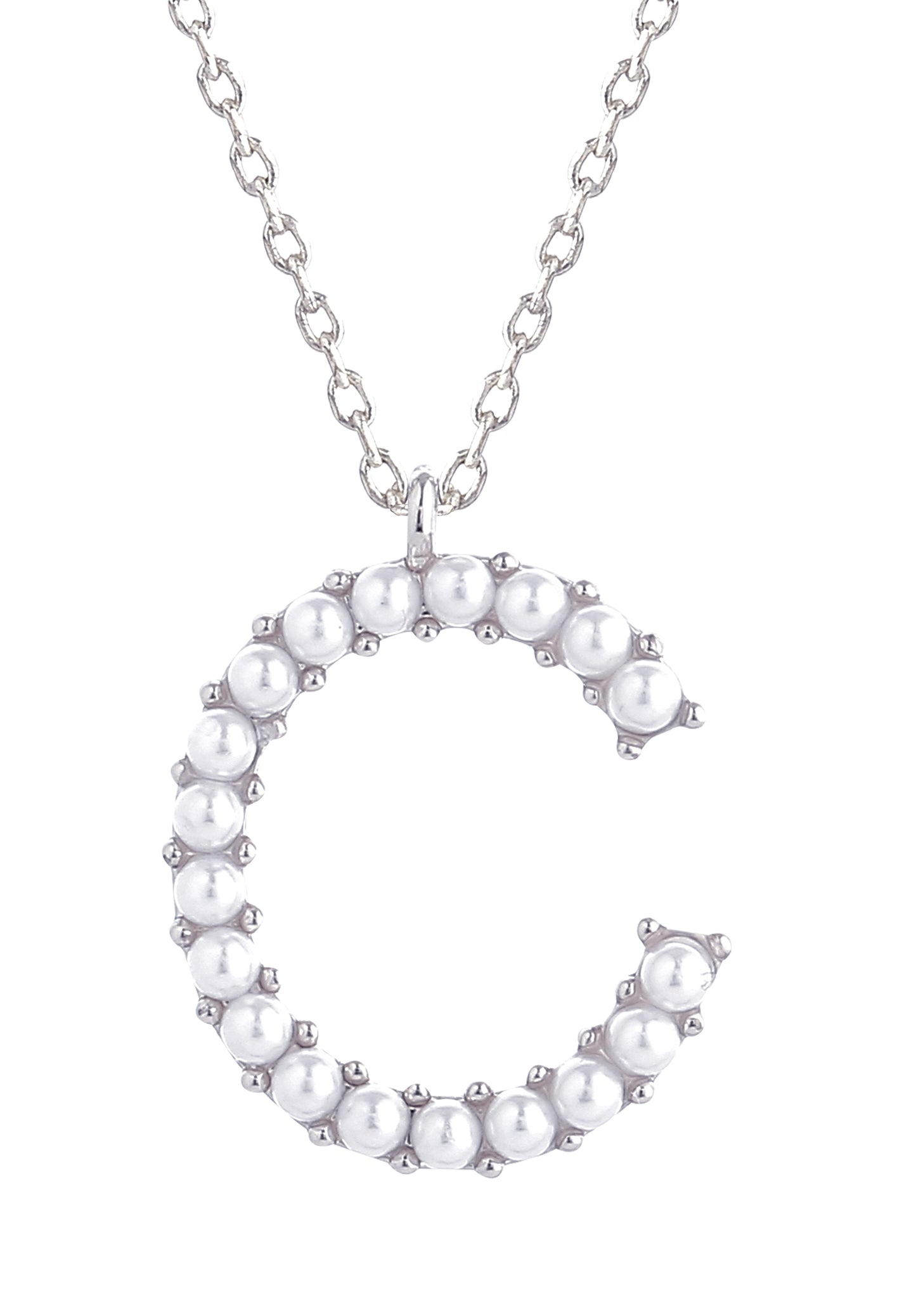 14K Gold Dipped Pearl initial Necklace