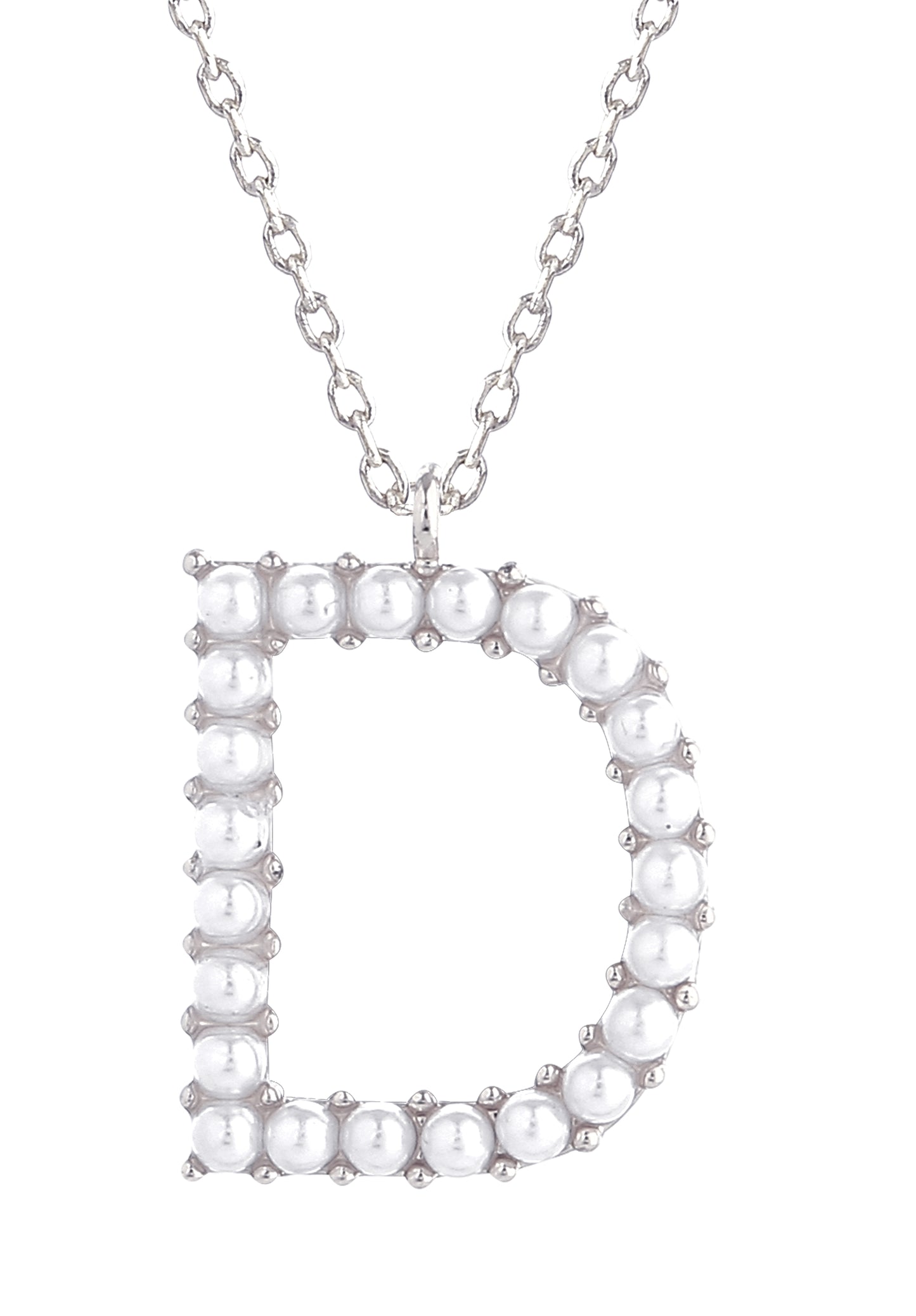 14K Gold Dipped Pearl initial Necklace