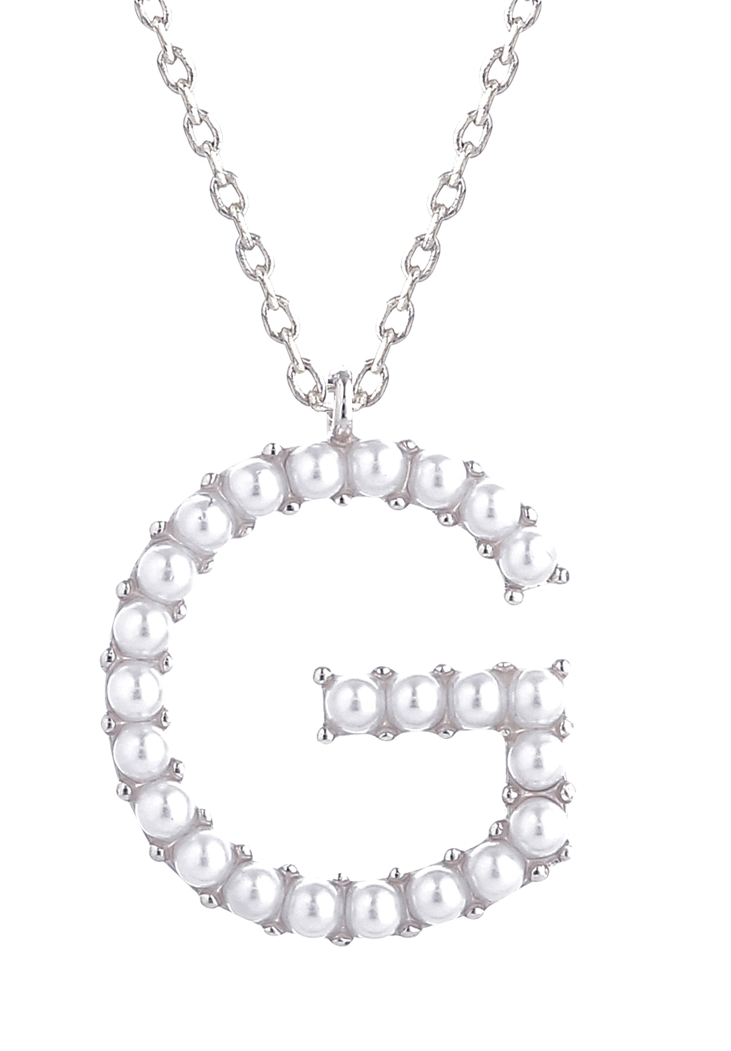 14K Gold Dipped Pearl initial Necklace