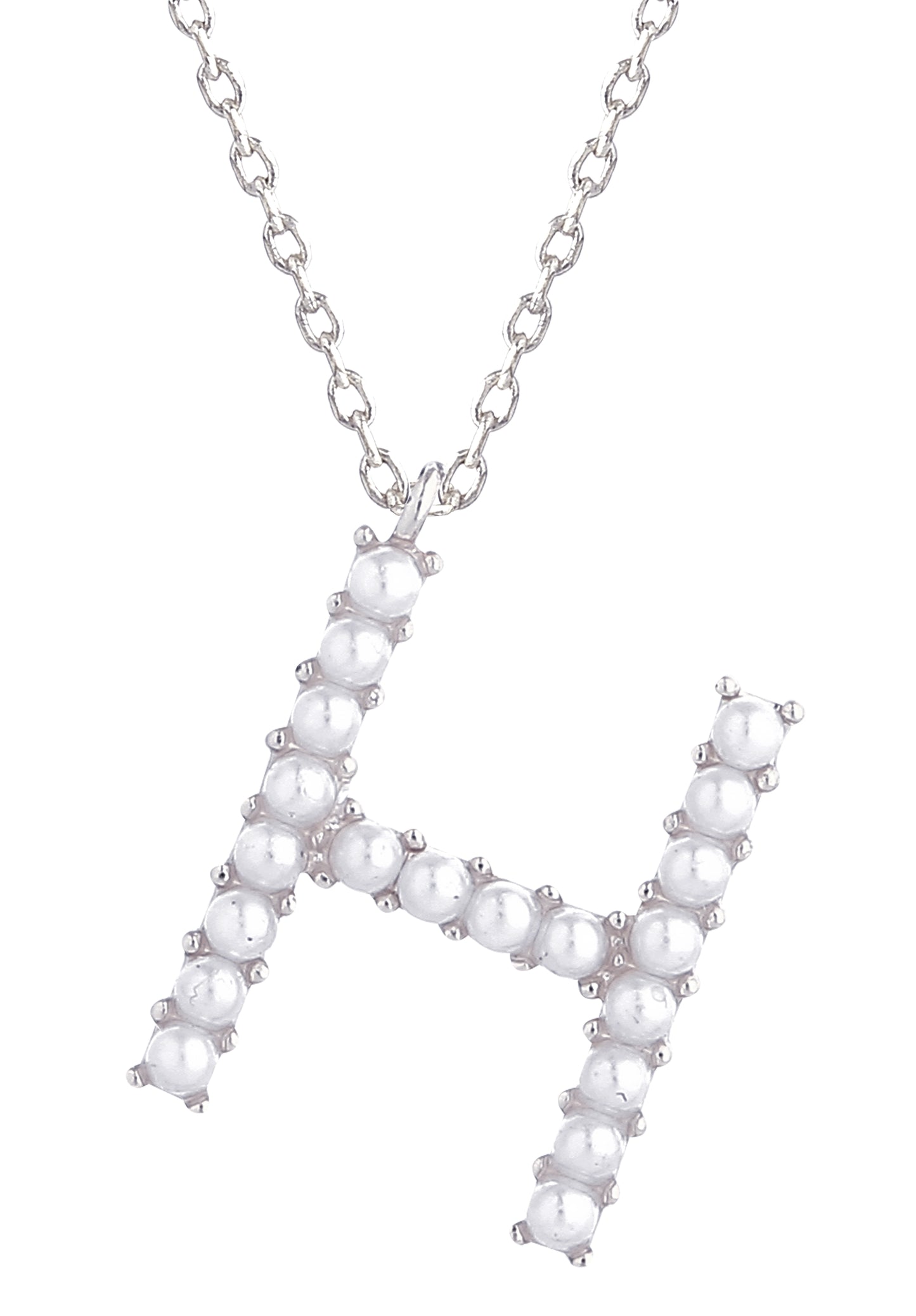14K Gold Dipped Pearl initial Necklace
