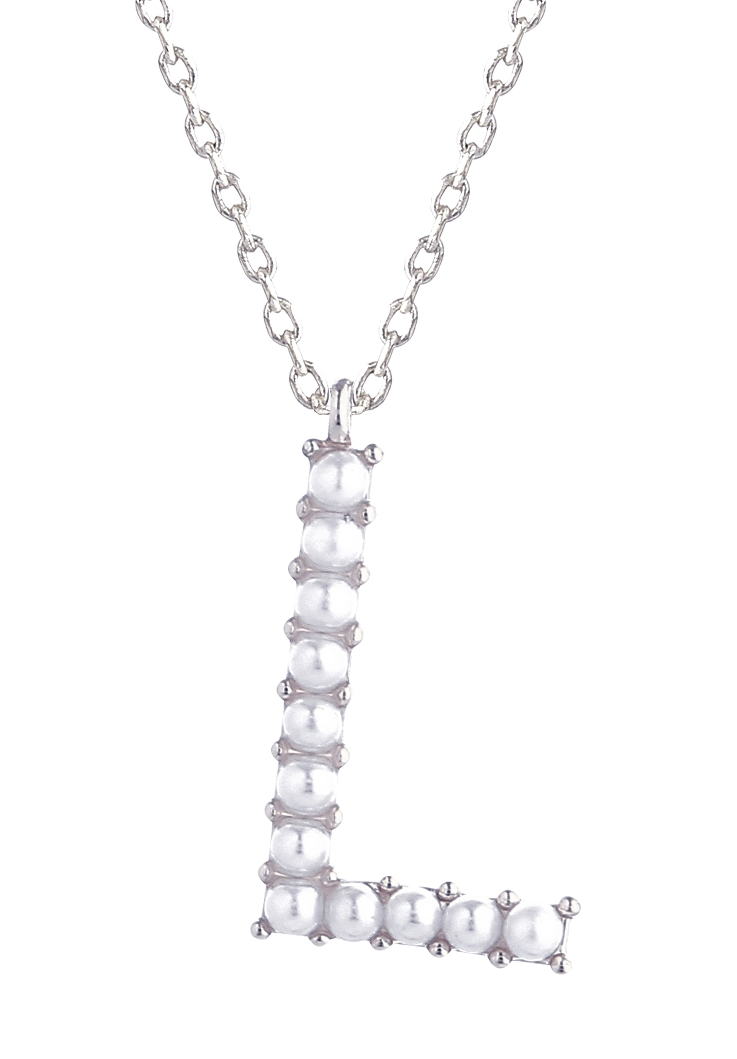 14K Gold Dipped Pearl initial Necklace