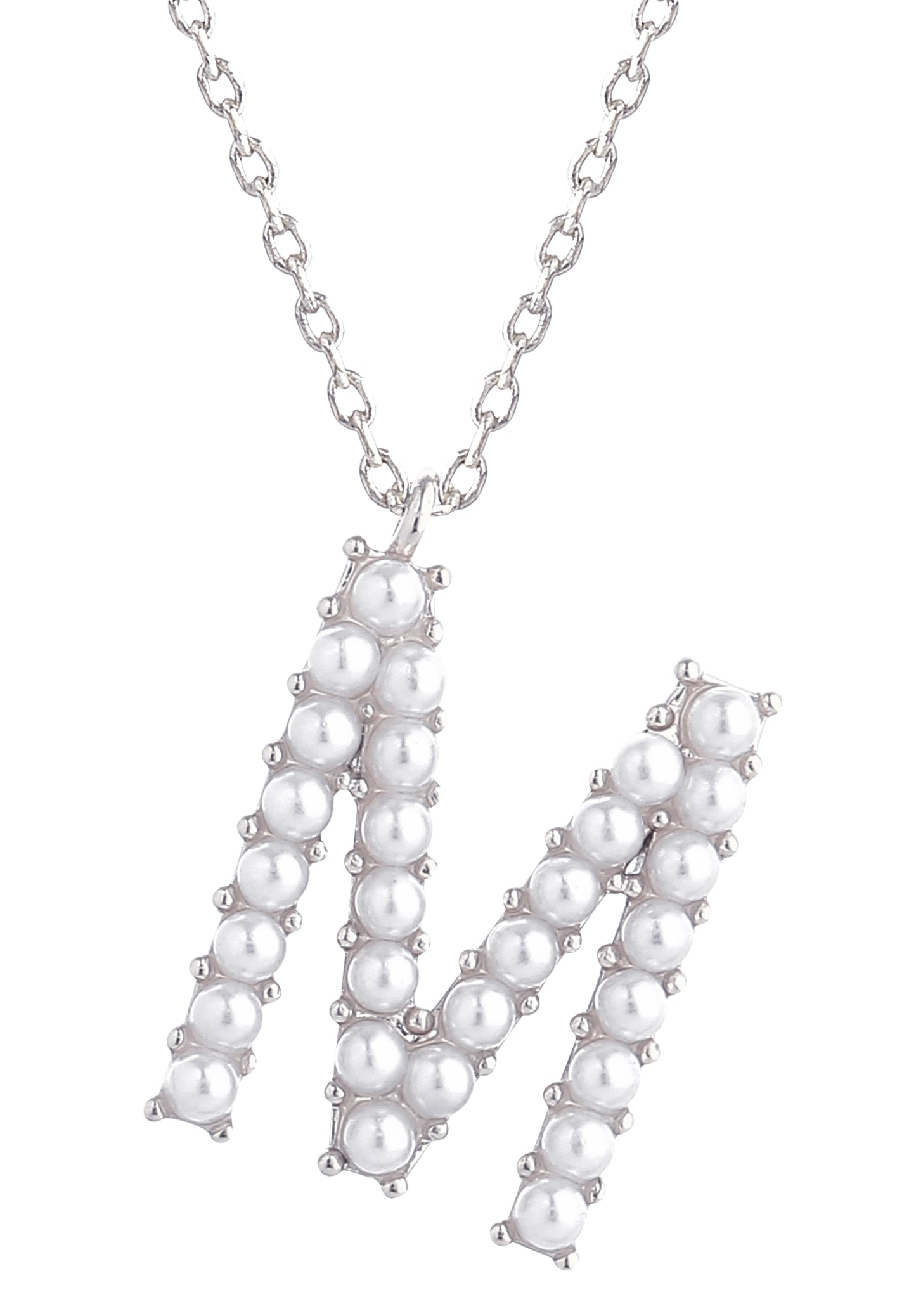 14K Gold Dipped Pearl initial Necklace