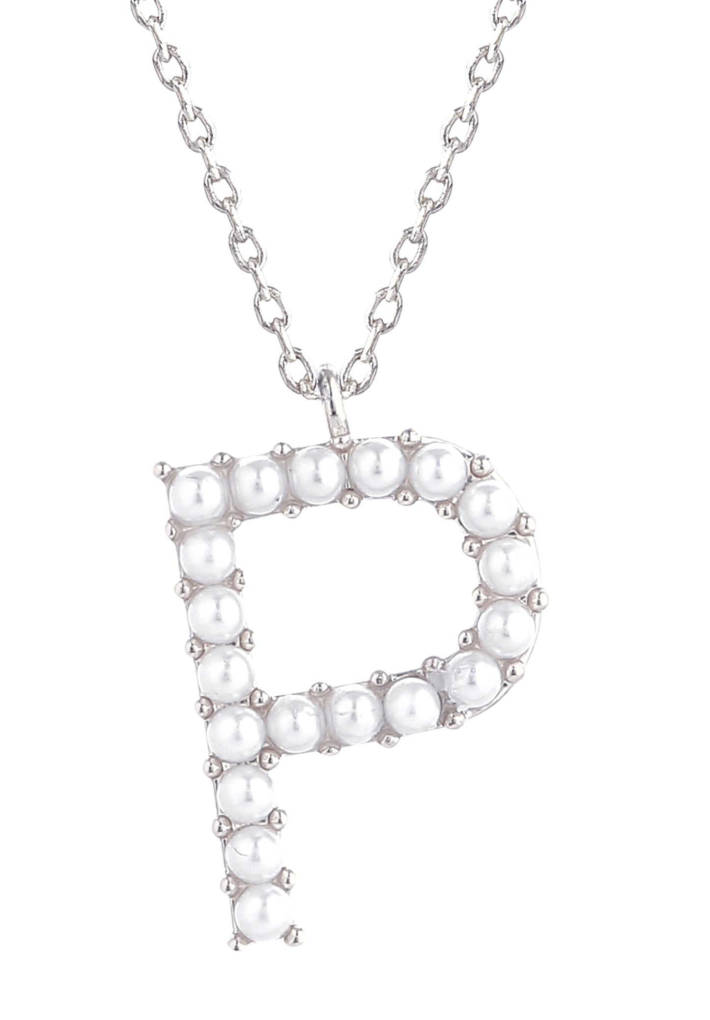 14K Gold Dipped Pearl initial Necklace