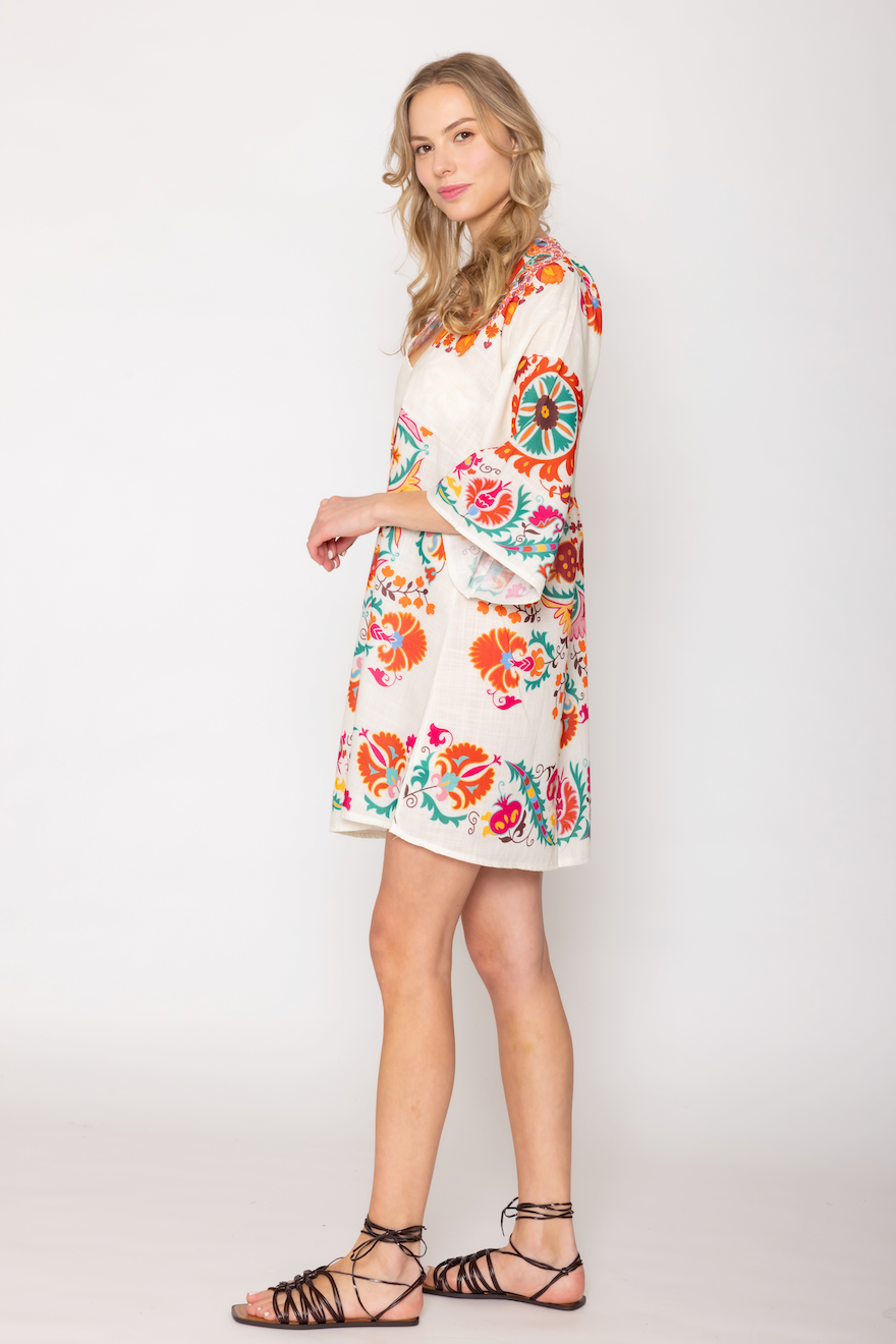 Floral Boho Print Poncho