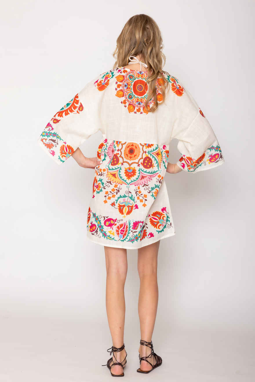 Floral Boho Print Poncho