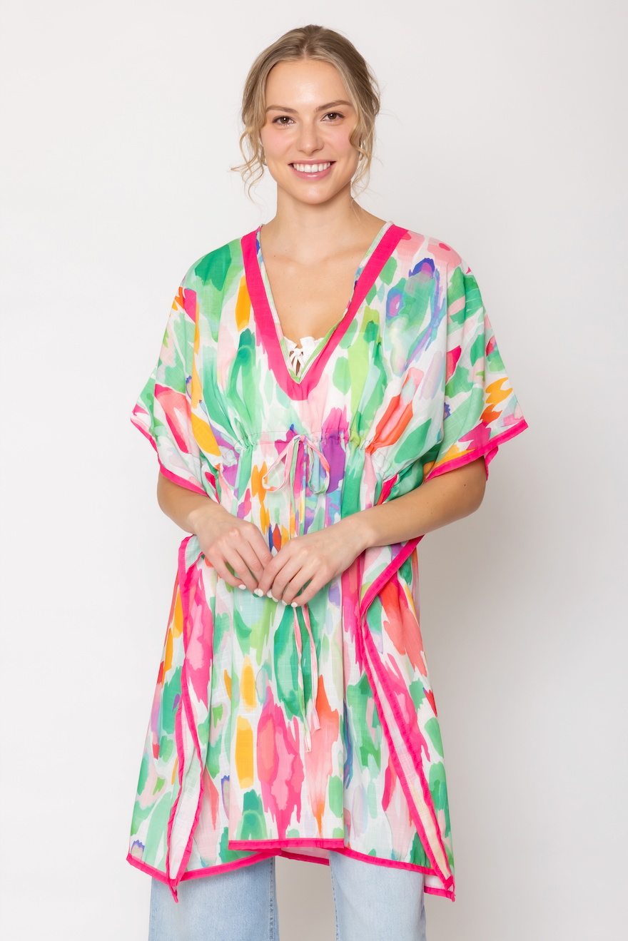 Watercolor Print Poncho