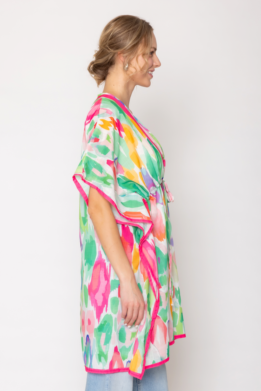 Watercolor Print Poncho