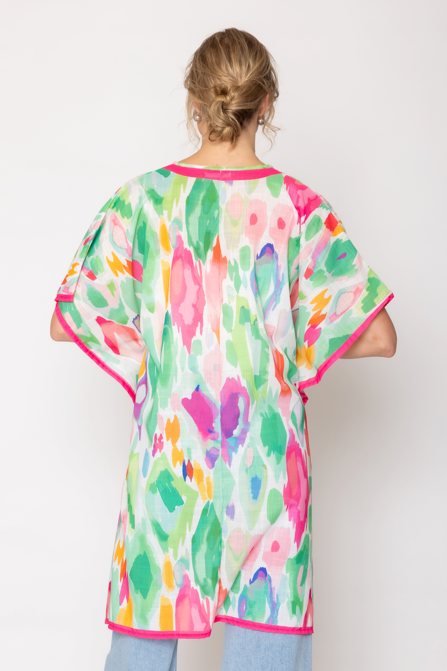 Watercolor Print Poncho