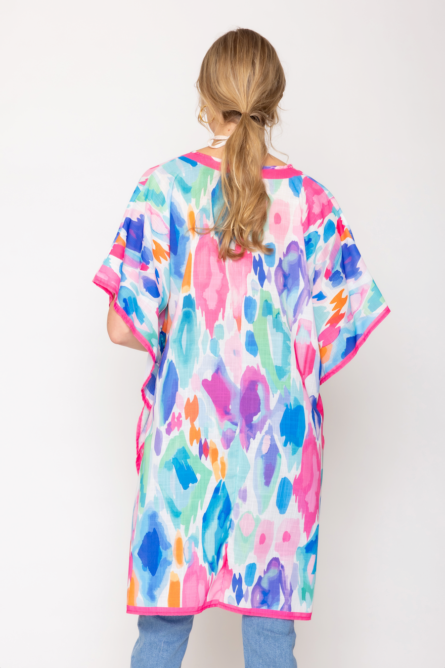 Watercolor Print Poncho