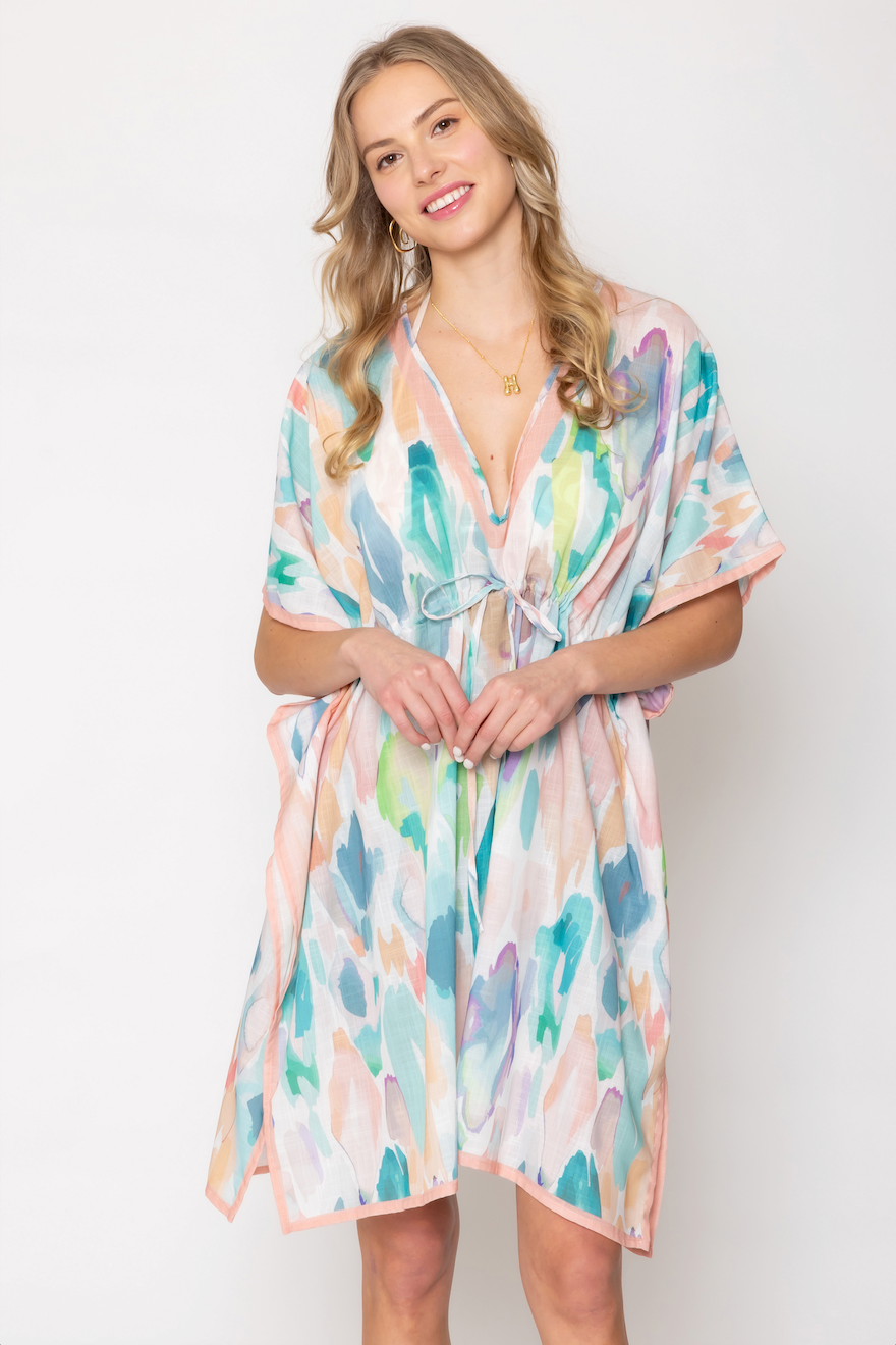 Watercolor Print Poncho