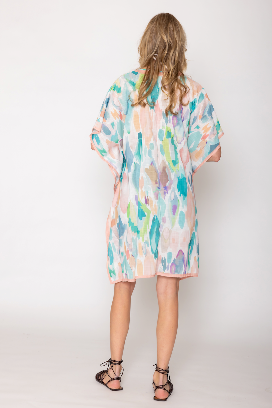 Watercolor Print Poncho