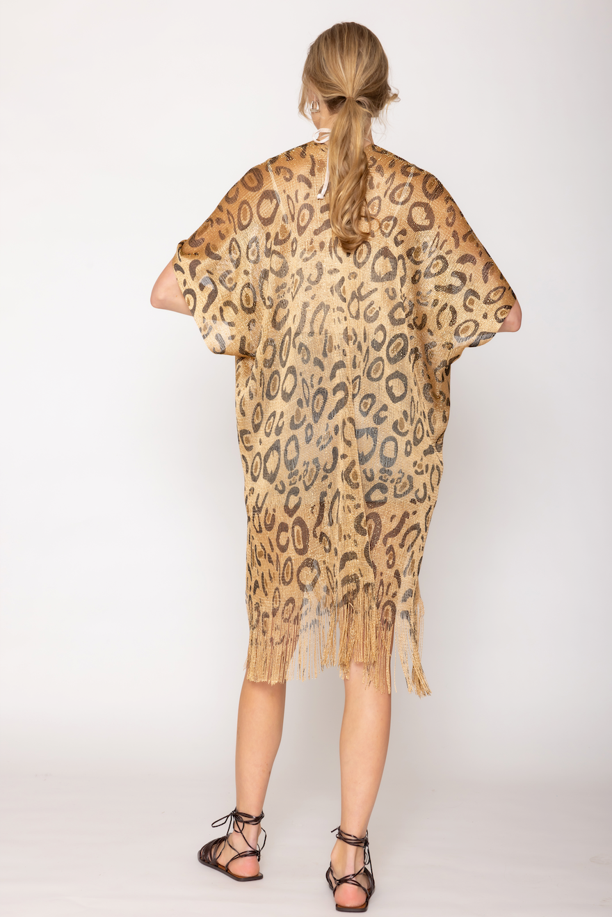 Leopard Lurex Kimono