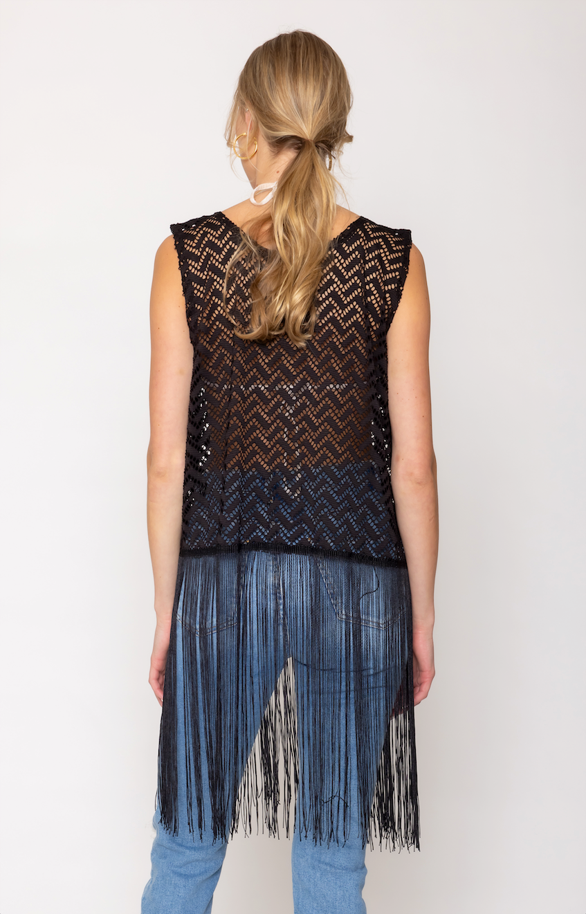 Crochet Poncho with Fringe