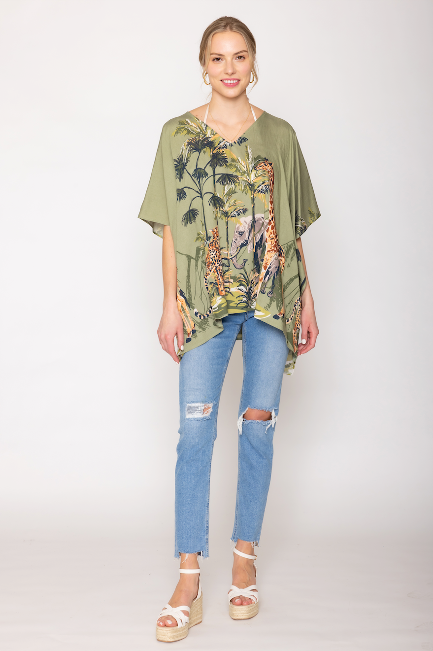 Animal Print Poncho