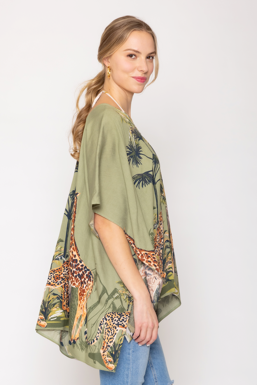 Animal Print Poncho